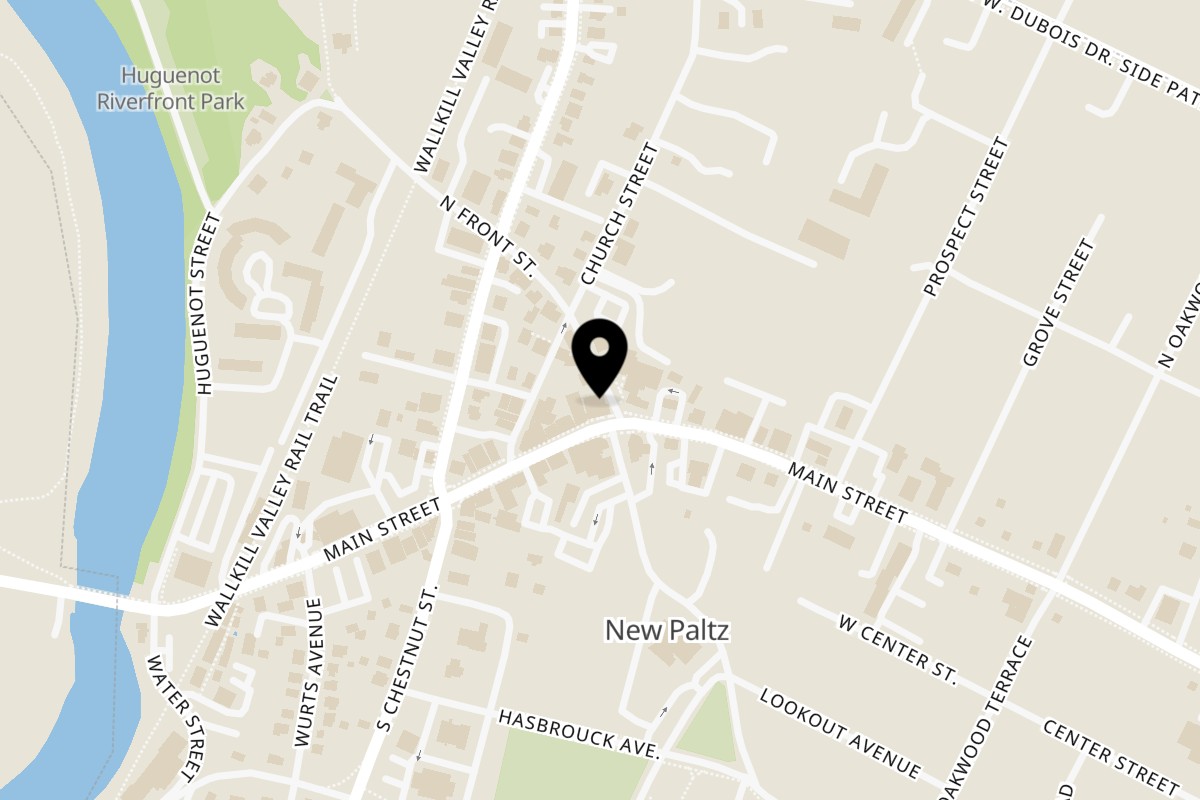 Map showing the location of P&G’s on 91 Main Street in New Paltz